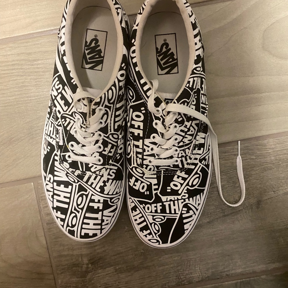 Vans Black and White Graphic Sneakers